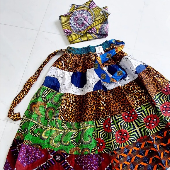 Long Maxi Patchwork Skirt 100% Cotton One Size Fit All Maxi Skirt - Picture 6 of 7